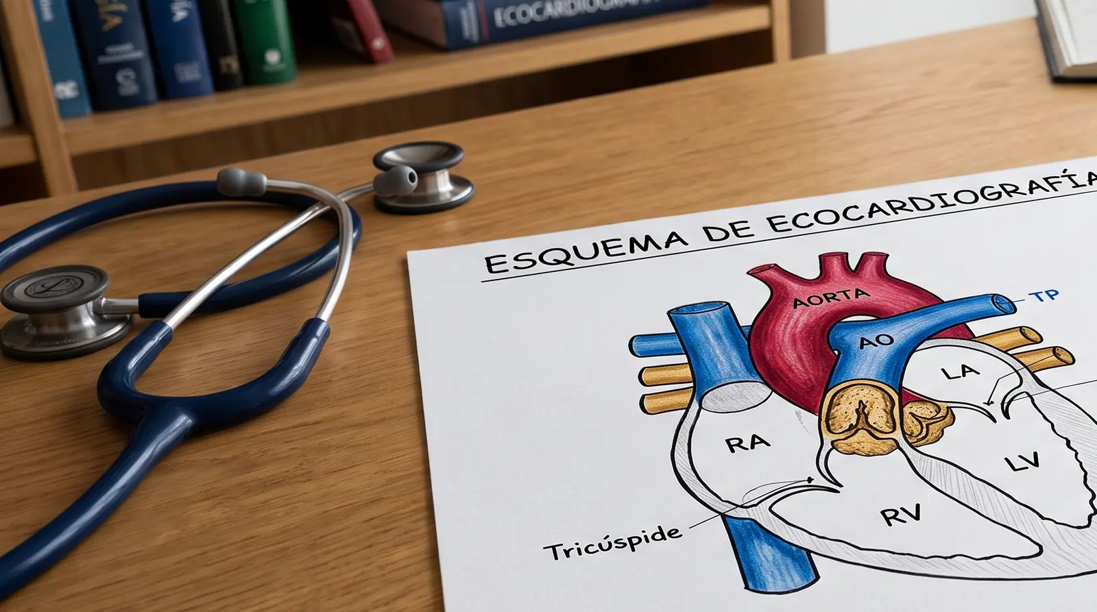Ilustración médica de una válvula cardíaca aórtica